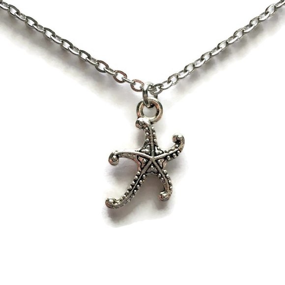 Tampa Coin Creations Jewelry - Starfish Ocean Necklace Tibetan Silver Charm Stainless Steel Unisex 4for$20